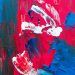 red white and blue abstract painting