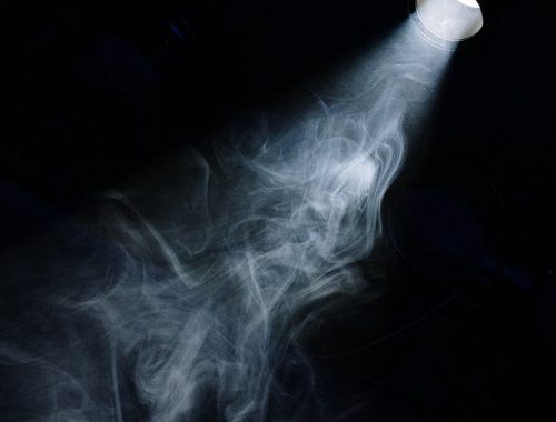 spotlight illuminating smoke
