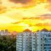 gray white high rise building during sun set