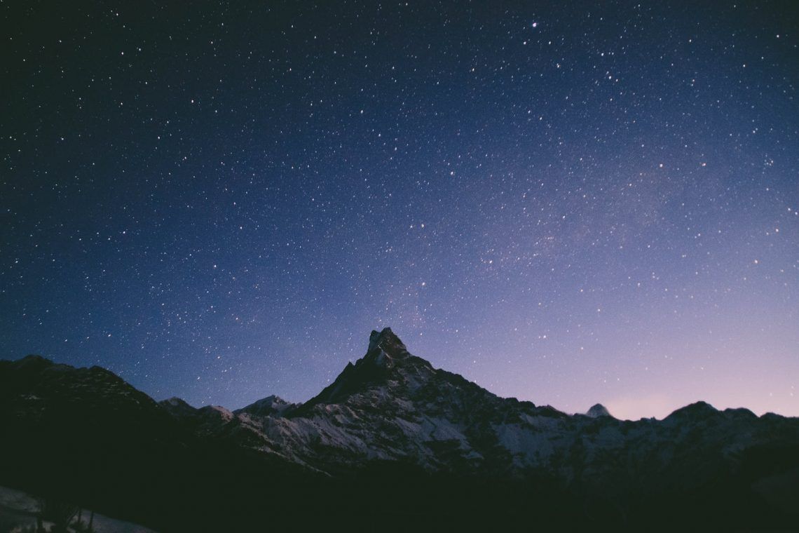 scenic view of mountain during evening