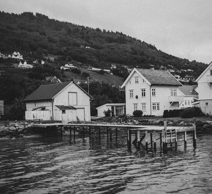 residential houses on river bank