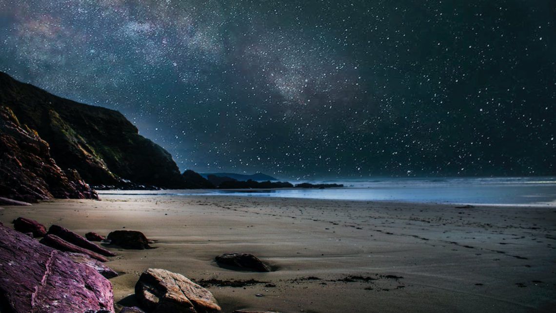 seashore during nighttime