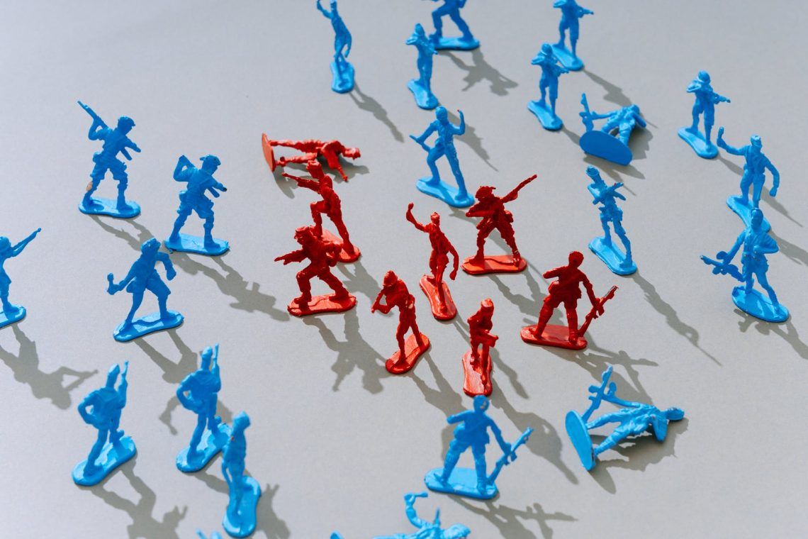 close up shot of soldier toys