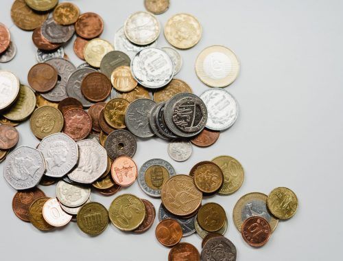 gold and silver round coins