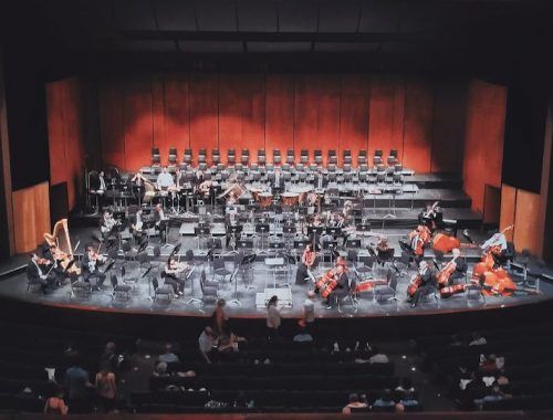people watching play on stage